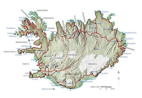 detailed road map of iceland.